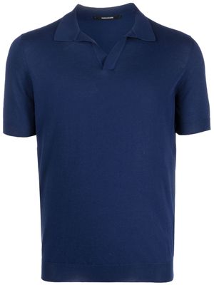 Tagliatore Keith spread-collar polo shirt - Blue