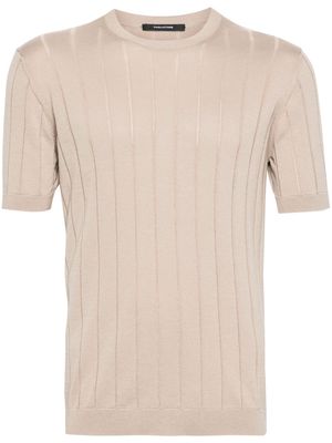 Tagliatore Kirk wide-ribbed polo shirt - Neutrals