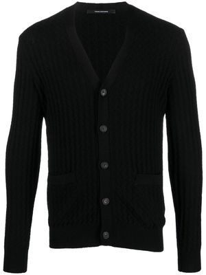 Tagliatore knitted virgin-wool cardigan - Black
