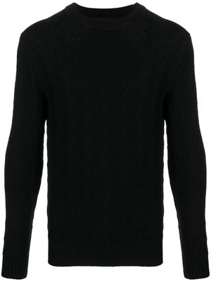 Tagliatore knitted virgin wool jumper - Black