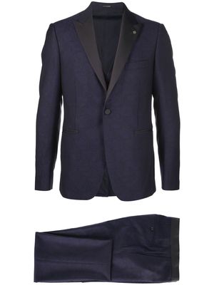Tagliatore lapel-pin wool tuxedo - Blue
