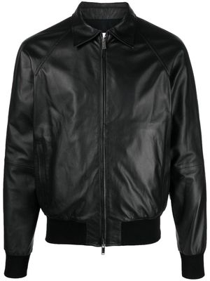 Tagliatore leather bomber jacket - Black