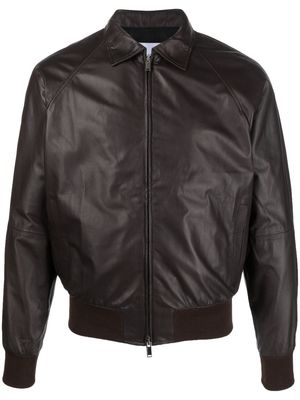 Tagliatore leather bomber jacket - Brown