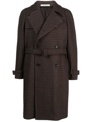 Tagliatore Lennie houndstooth-pattern coat - Brown