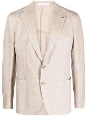Tagliatore linen-cotton blend single-breasted blazer - Neutrals