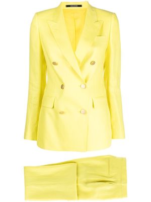 Tagliatore linen double-breasted suit - Yellow