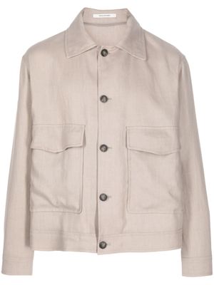 Tagliatore linen shirt jacket - Neutrals