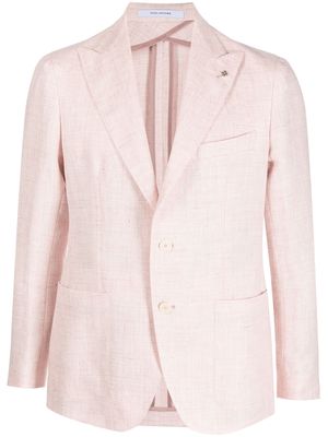 Tagliatore linen-wool blend single-breasted blazer - Pink