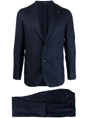 Tagliatore logo-appliqué single-breasted suit - Blue