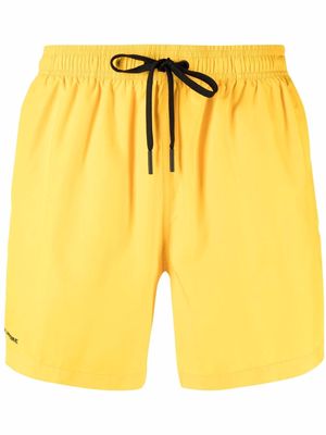 Tagliatore logo-embroidered swim shorts - Yellow