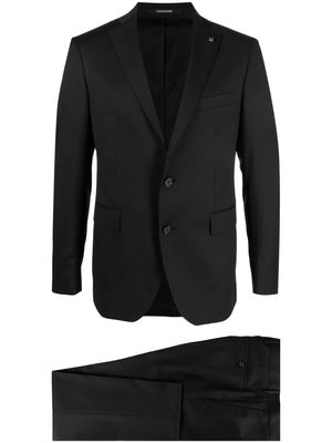 Tagliatore logo-plaque single-breasted suit - Black