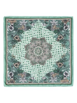 Tagliatore mandala-print silk scarf - Green