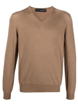 Tagliatore Marley V-neck knitted jumper - Brown
