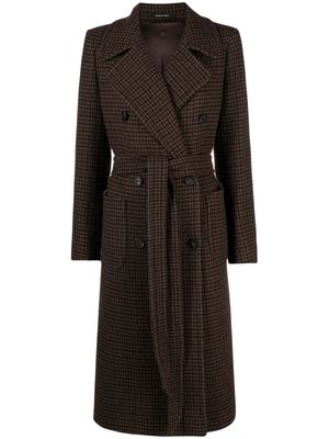 Tagliatore Maureen houndstooth coat - Brown