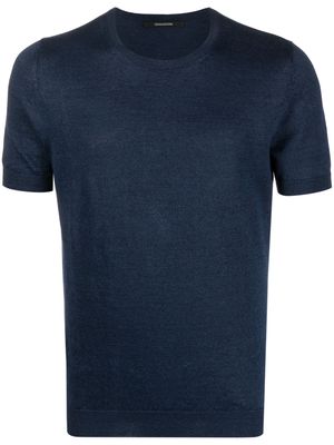 Tagliatore melange fine-knit T-shirt - Blue