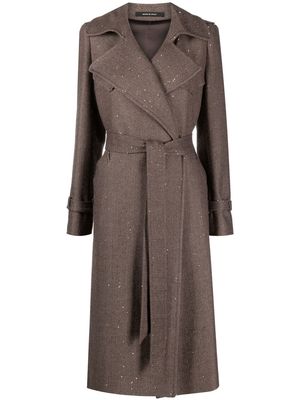 Tagliatore mid-length belted trench coat - Neutrals