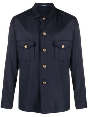 Tagliatore Natte virgin wool-blend shirt jacket - Blue