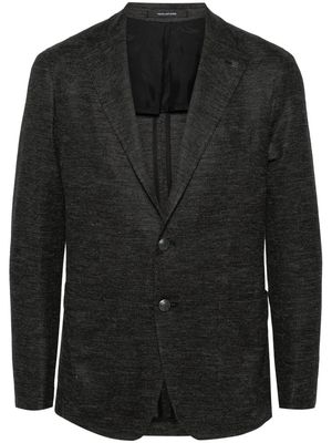 Tagliatore notched-lapels linen-blend blazer - Black