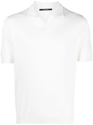 Tagliatore open-placket knitted polo shirt - White