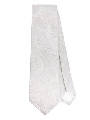 Tagliatore paisley-print silk tie - Grey
