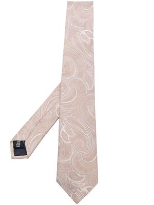 Tagliatore paisley-print silk tie - Neutrals