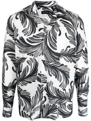Tagliatore palm-tree print shirt - White