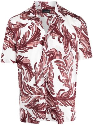 Tagliatore palm-tree print short-sleeved shirt - Red