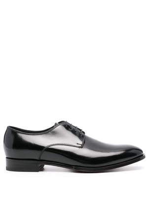 Tagliatore panelled patent leather oxford shoes - Black