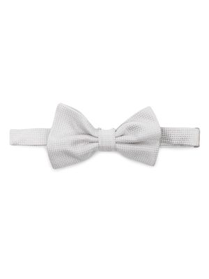 Tagliatore patterned jacquard silk bow tie - Neutrals
