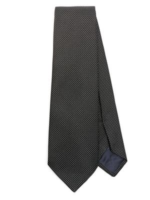 Tagliatore patterned silk tie - Black