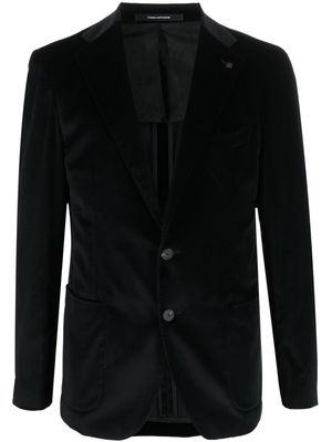 Tagliatore pin-detail velvet-effect blazer - Black