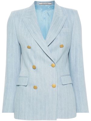 Tagliatore pinstriped cotton-blend blazer - Blue