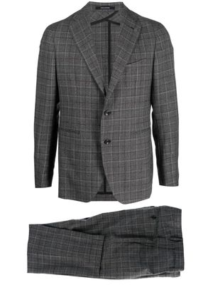 Tagliatore plaid-check pattern single-breasted suit - Grey