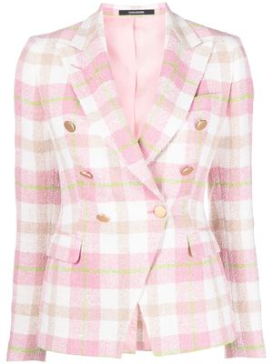 Tagliatore plaid-pattern blazer - Pink