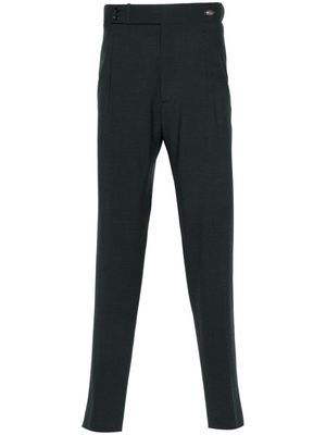 Tagliatore pleat-detailing button-fastening tapered trousers - Green