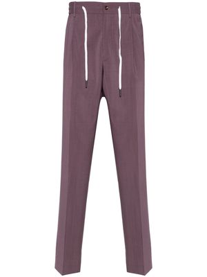 Tagliatore pressed-crease button-fastening tapered trousers - Purple