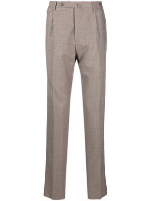 Tagliatore pressed-crease knitted slim-cut trousers - Brown