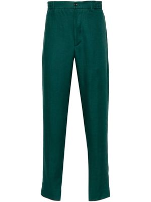 Tagliatore pressed-crease linen tapered trousers - Green