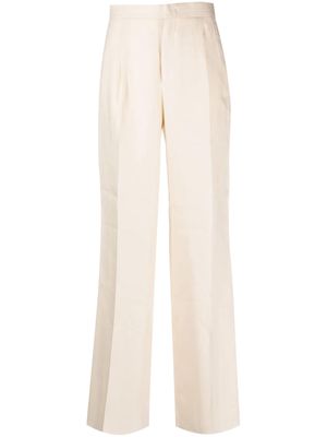 Tagliatore pressed-crease linen trousers - Neutrals