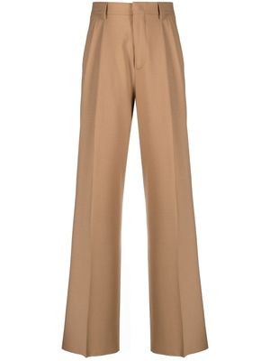 Tagliatore pressed-crease mid-rise tailored trousers - Brown
