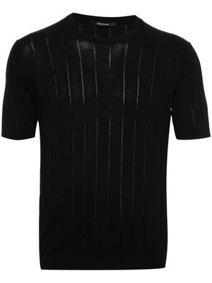 Tagliatore ribbed-knit cotton T-shirt - Black