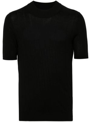 Tagliatore ribbed-knit silk T-shirt - Black