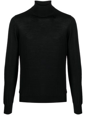 Tagliatore roll-neck fine-knit jumper - Black