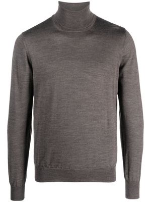 Tagliatore roll-neck fine-knit jumper - Grey
