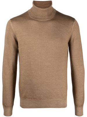 Tagliatore rollneck wool sweater - Brown