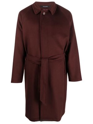 Tagliatore Salomona belted virgin wool coat - Purple
