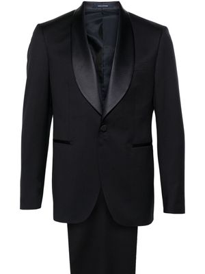Tagliatore satin-trim single-breasted suit - Blue