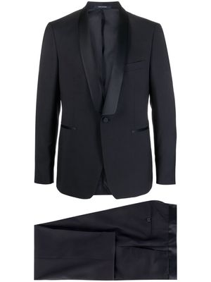 Tagliatore shawl lapels virgin wool suit - Blue
