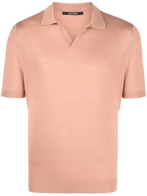 Tagliatore short-sleeve knitted polo shirt - Orange