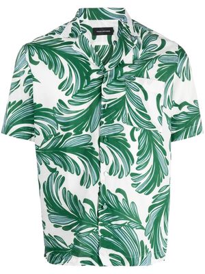 Tagliatore short-sleeve leaf-print shirt - Green